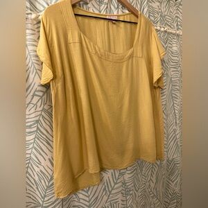Buttercup Yellow Square Neck Blouse